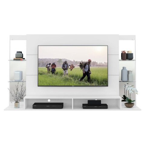 Painel com Suporte TV 60" e Espelho Nairóbi Multimóveis V3321 Branco