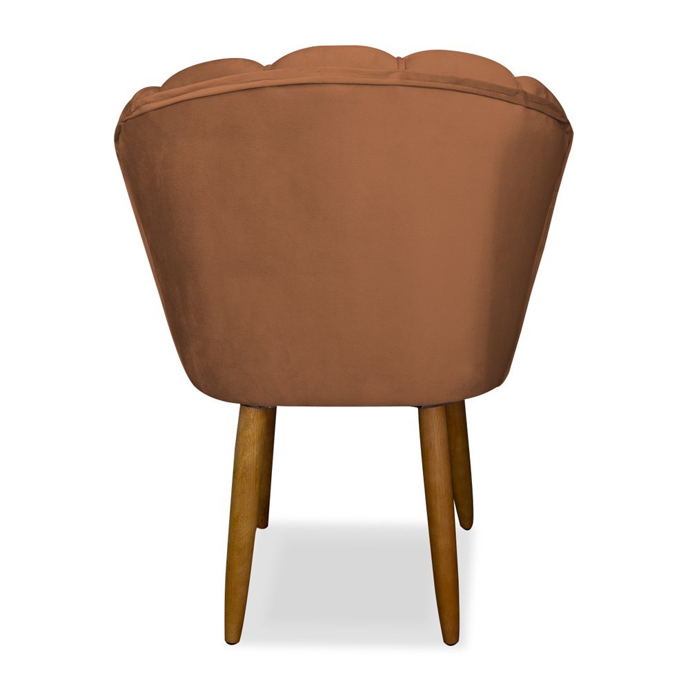 Cadeira Pétala para Penteadeira Escritório Pés Palito Veludo Terracota Wed Decor - 2