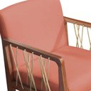 Ver imagem 6 de Kit 02 Poltronas Barcelona Suede Coral Com Corda Náutica Champagne Base Fixa de Madeira - D’Rossi