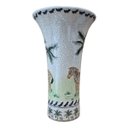 Ver imagem 4 de Vaso Decorativo Cerâmica Craquelada Pintado À Mão Zebra e Palmeiras 31,5cm Columbus Gold