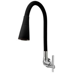 Torneira Gourmet Cozinha Flexível Cone 2 Jatos Preto Parede C61 Del Metais - 1
