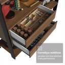 Ver imagem 7 de Armário Estante Multiuso Organizador 2 Gavetas 9 Prateleiras 129cm Rustic/preto Madesa