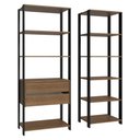 Ver mais imagens de Armário Estante Multiuso Organizador 2 Gavetas 9 Prateleiras 129cm Rustic/preto Madesa