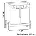 Ver imagem 4 de Barzinho Com 2 Portas e Adega Para Sala de Jantar 50522 Off White Cedro DCASA