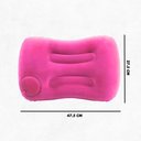 Ver imagem 3 de Travesseiro de Viagem Inflável Portátil Apoio de Pescoço Cabeça e Lombar Rosa Utimix