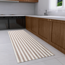 Ver imagem 1 de Tapete Passaderia Cozinha Listrado Bege 0,45 X 2,00 Antiderrapante Moderno Rústico
