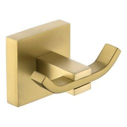 Cabide Duplo Dourado Fosco Quadrado em Aço Inox - 1