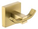 Ver imagem 1 de Cabide Duplo Dourado Fosco Quadrado em Aço Inox