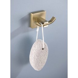 Cabide Duplo Dourado Fosco Quadrado em Aço Inox - 5