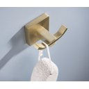 Ver imagem 4 de Cabide Duplo Dourado Fosco Quadrado em Aço Inox