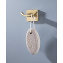 Ver imagem 3 de Cabide Duplo Dourado Fosco Quadrado em Aço Inox