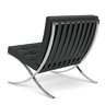 Poltrona Barcelona Base Inox Couro Natural Legitimo:Preto - 6