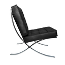 Ver imagem 2 de Poltrona Barcelona Base Inox Couro Natural Legitimo:preto