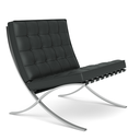 Ver imagem 4 de Poltrona Barcelona Base Inox Couro Natural Legitimo:preto