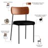 Kit 06 Cadeiras para Sala de Jantar Melina L02 Couríssimo Camel Couríssimo Preto - Lyam Decor - 4