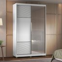Ver imagem 1 de Guarda Roupa 140,5cm 2 Portas e 2 Gavetas com Espelho Mdf Cor:branco