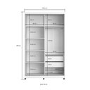 Ver imagem 3 de Guarda Roupa 140,5cm 2 Portas e 2 Gavetas com Espelho Mdf Cor:branco