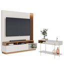 Ver imagem 1 de Estante Home Theater Humaita com Aparador para Sala Sena Off White Matte Freijó - Colibri