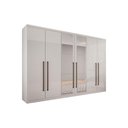 Ver imagem 4 de Guarda Roupa Casal 6 Portas e 8 Gavetas C/ Espelho Dello/trento Cacau Canela/fendi - Novo Horizonte