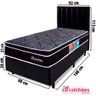 Cama Box Solteiro + Colchão Molas Ensacadas e Cabeceira 88x188x57CM BF Colchões - 6