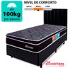 Cama Box Solteiro + Colchão Molas Ensacadas e Cabeceira 88x188x57CM BF Colchões - 4