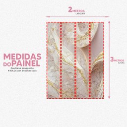 Papel de Parede Painel 3D Mármore Branco Bege Ouro 2M Auto Colante Lavável Revestimento Brilhoso - 5