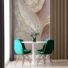 Papel de Parede Painel 3D Mármore Branco Bege Ouro 2M Auto Colante Lavável Revestimento Brilhoso - 1