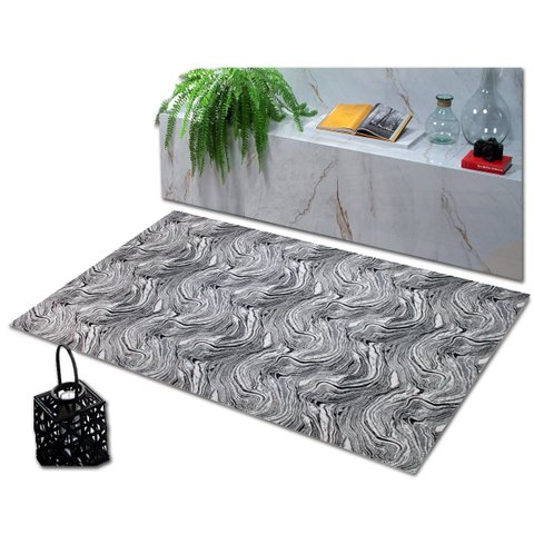 Tapete Sala Quarto 2,00x2,50 Antiderrapante Moderno Modelos Organic Preto