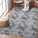 Ver imagem 2 de Tapete Sala Quarto 2,00x2,50 Antiderrapante Moderno Modelos Organic Preto