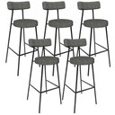 Ver imagem 1 de Kit 05 Banquetas Alta Bar Cozinha Sala de Jantar Estrutura em Aço Milão L02 Linho Mescla Chumbo -