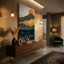 Ver imagem 3 de Quadro Decorativo Sala Paisagem Sol Grande em Tecido Canvas Premium 90x130