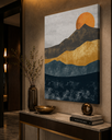 Ver imagem 2 de Quadro Decorativo Sala Paisagem Sol Grande em Tecido Canvas Premium 90x130