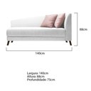 Ver imagem 5 de Recamier Heitor 140cm Com Almofada Lado Esquerdo Suede Cor Branco/rosê