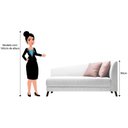 Ver imagem 4 de Recamier Heitor 140cm Com Almofada Lado Esquerdo Suede Cor Branco/rosê