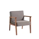 Ver imagem 2 de Poltrona Decorativa Madeira Maciça Jequitibá Assento com Persintas Elásticas e Algodão Julia