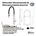 Ver imagem 6 de Misturador Monocomando de Mesa Cozinha Bica Alta Gourmet Santiago 1/2" Cromado (6256 C-606)