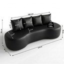 Ver imagem 3 de Sofa 3 Lugares Organico Ibiza 210 Cm Corino Preto Vazzano