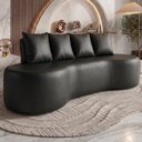 Ver imagem 2 de Sofa 3 Lugares Organico Ibiza 210 Cm Corino Preto Vazzano