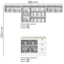 Ver imagem 3 de Cozinha Modulada 5 Pecas 280 Cm Americana Branco Calcare Henn