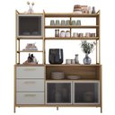 Ver imagem 2 de Armario de Cozinha 3 Gavetas P1066 150 Cm Oak Arenas Dourado Pp Milani Store