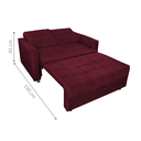 Ver imagem 3 de Sofá-Cama Verona Marrom Veludo 140x190cm com Rodízios para Sala Quarto e Visitas