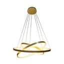 Ver imagem 1 de Lustre Pendente Moderno 3 Anéis Led 60w Dourado Branco Quente Bivolt