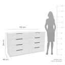 Ver imagem 3 de Cômoda Madri com 8 Gavetas 150x84cm Branco 250697