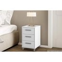 Ver imagem 3 de Mesa de Cabeceira Solteiro MSM 450 c/ 3 Gavetas Branco - Movelbento