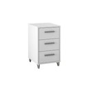 Ver imagem 1 de Mesa de Cabeceira Solteiro MSM 450 c/ 3 Gavetas Branco - Movelbento