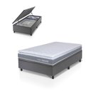 Ver mais imagens de Conjunto Box Baú Cinza Durban Cinza Espuma D28 Solteiro 96x203x64 - King House