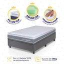 Ver imagem 3 de Conjunto Box Baú Cinza Durban Cinza Espuma D28 Solteiro 96x203x64 - King House