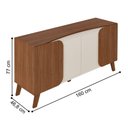 Ver imagem 2 de Buffet Noa 4 Portas 2 Prateleiras MDP MDF Basculante Off White Cedro Artely