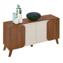 Ver imagem 1 de Buffet Noa 4 Portas 2 Prateleiras MDP MDF Basculante Off White Cedro Artely