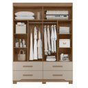 Ver imagem 5 de Guarda Roupa Casal 160cm com Espelho Cancum Carvalho/fendi Z17 - Mpozenato